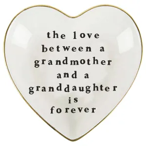 Ceramic Trinket Dish | Love Grandma Heart Shaped Dish