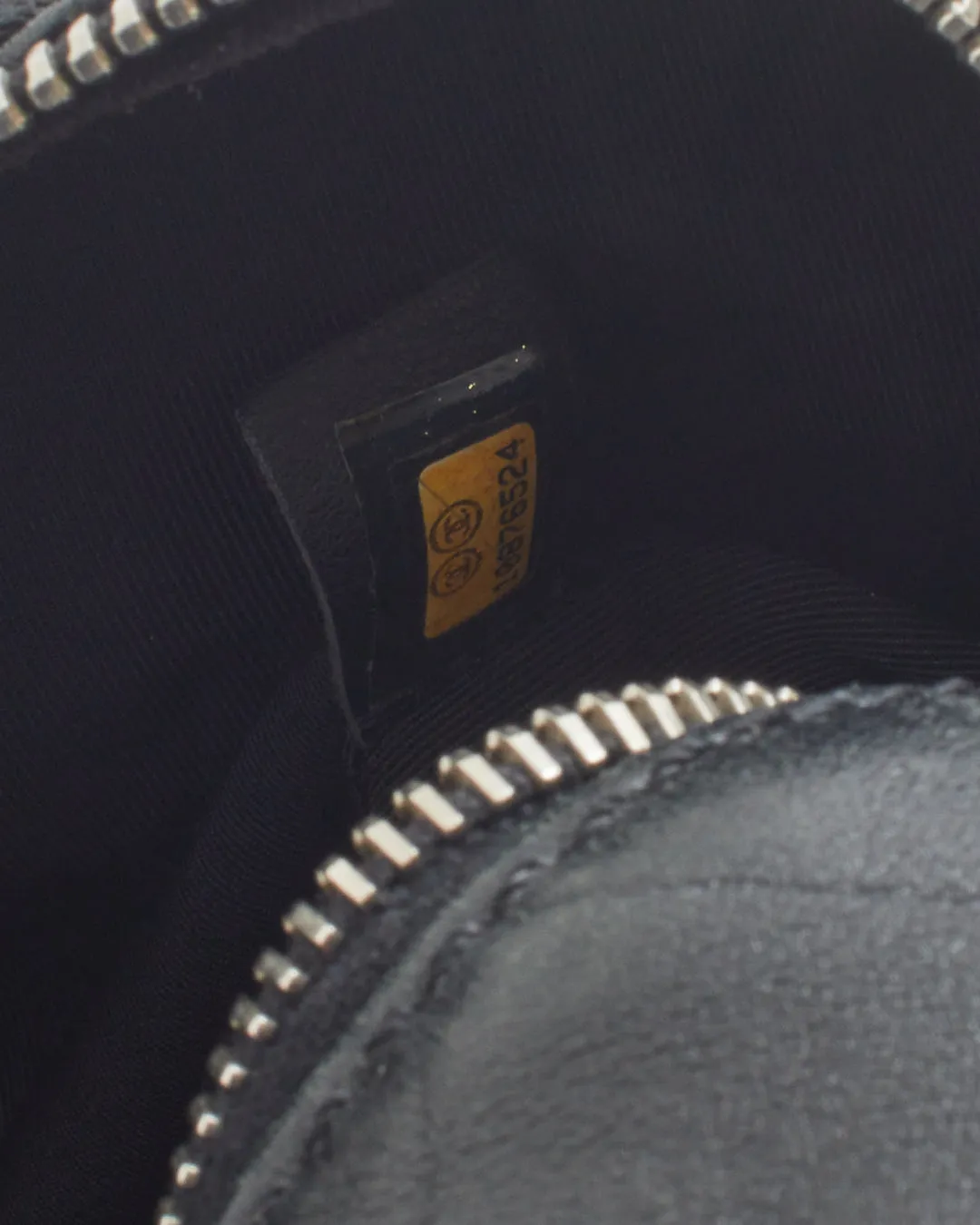 Chanel Black Lambskin Leather Bowler Bag