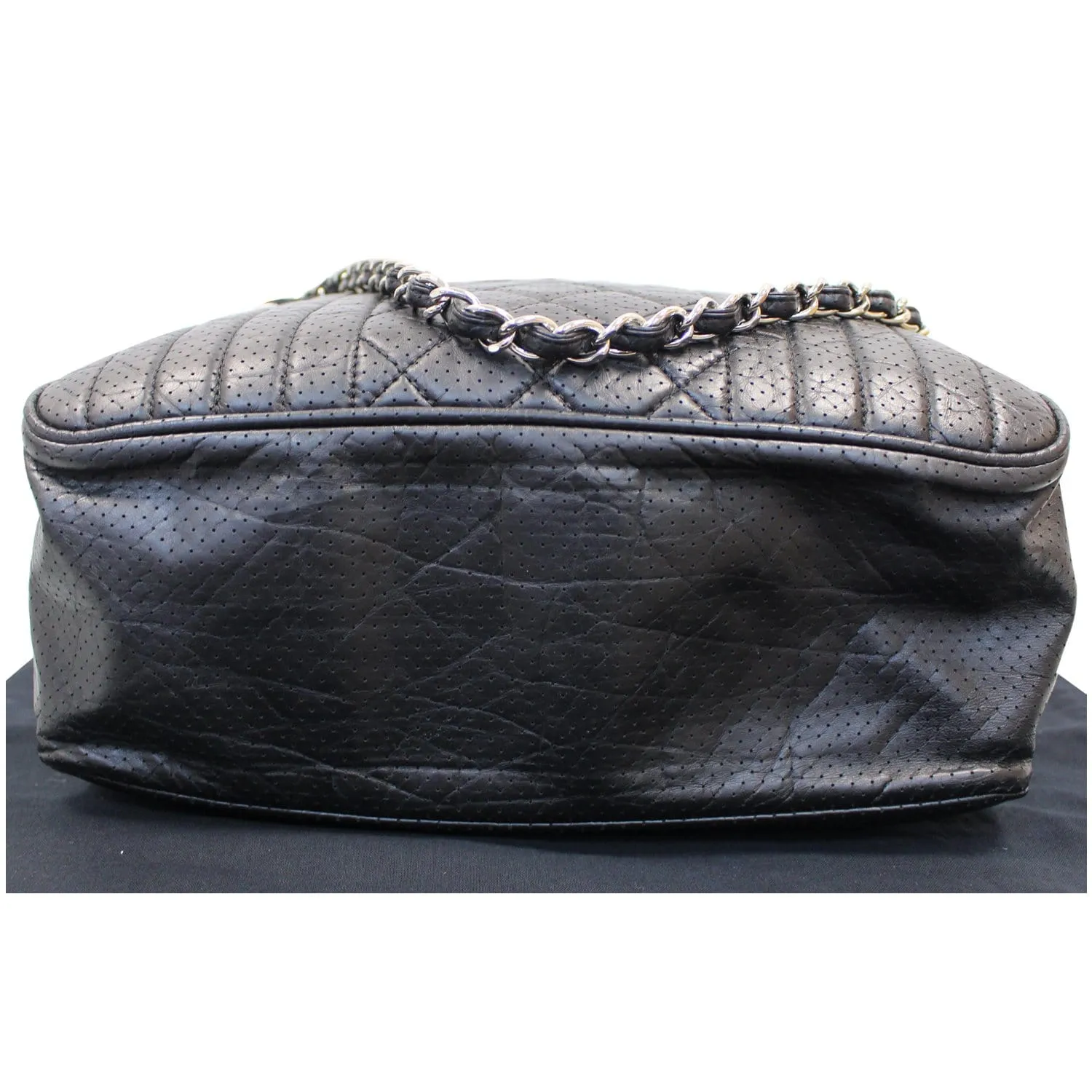 CHANEL Calfskin Perforated 50's Bowler Bag Black
