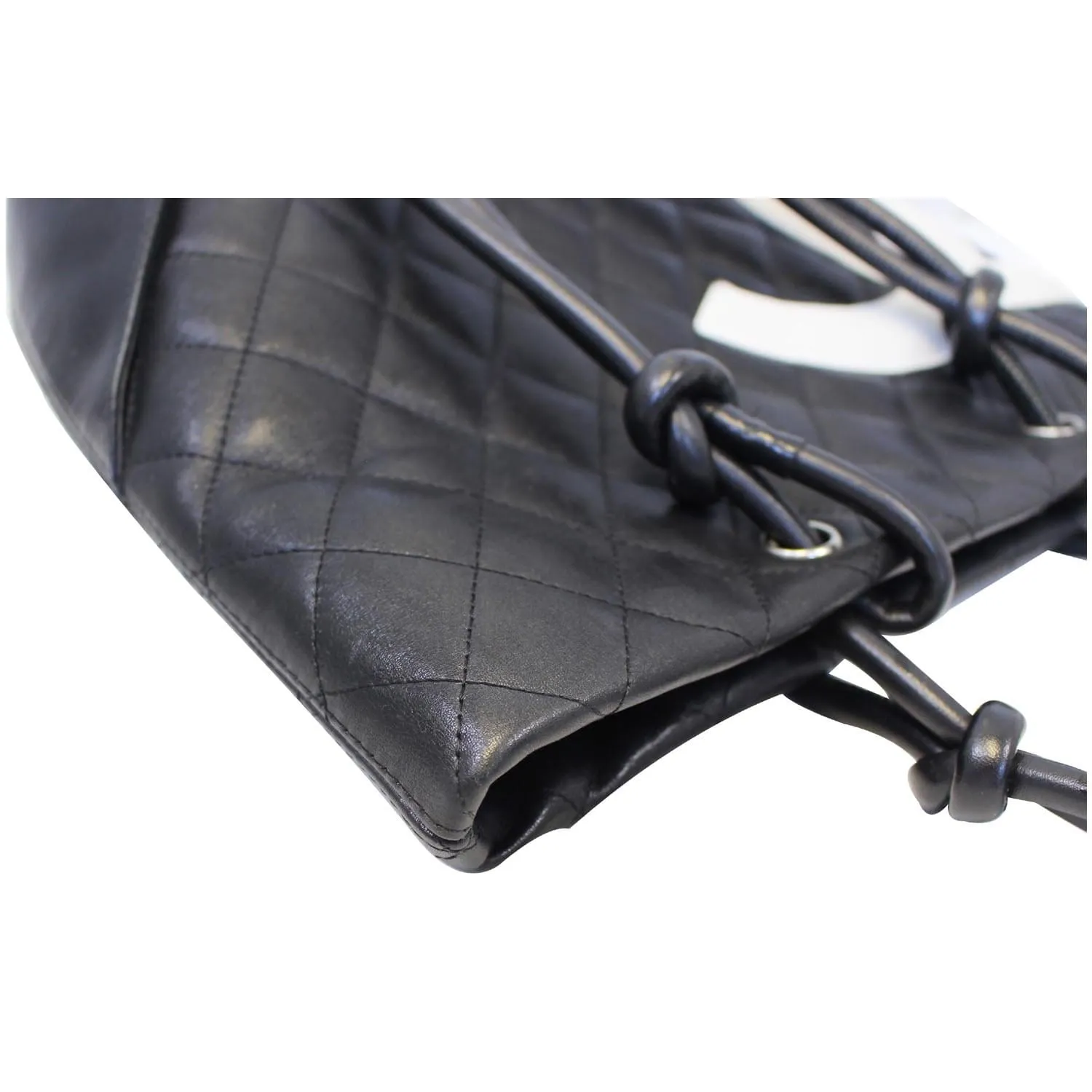 CHANEL Cambon Small Quilted Leather Tote Bag Black