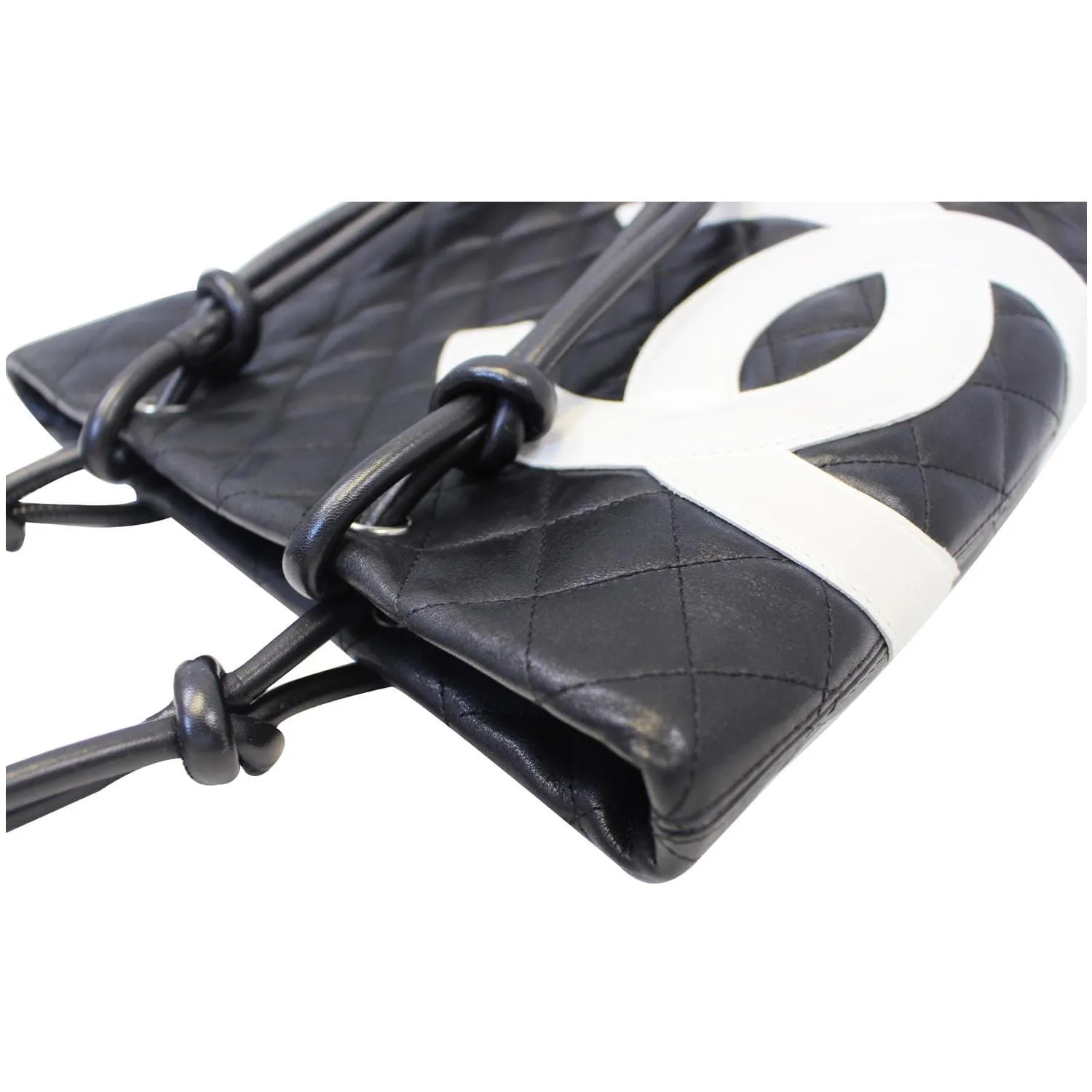 CHANEL Cambon Small Quilted Leather Tote Bag Black