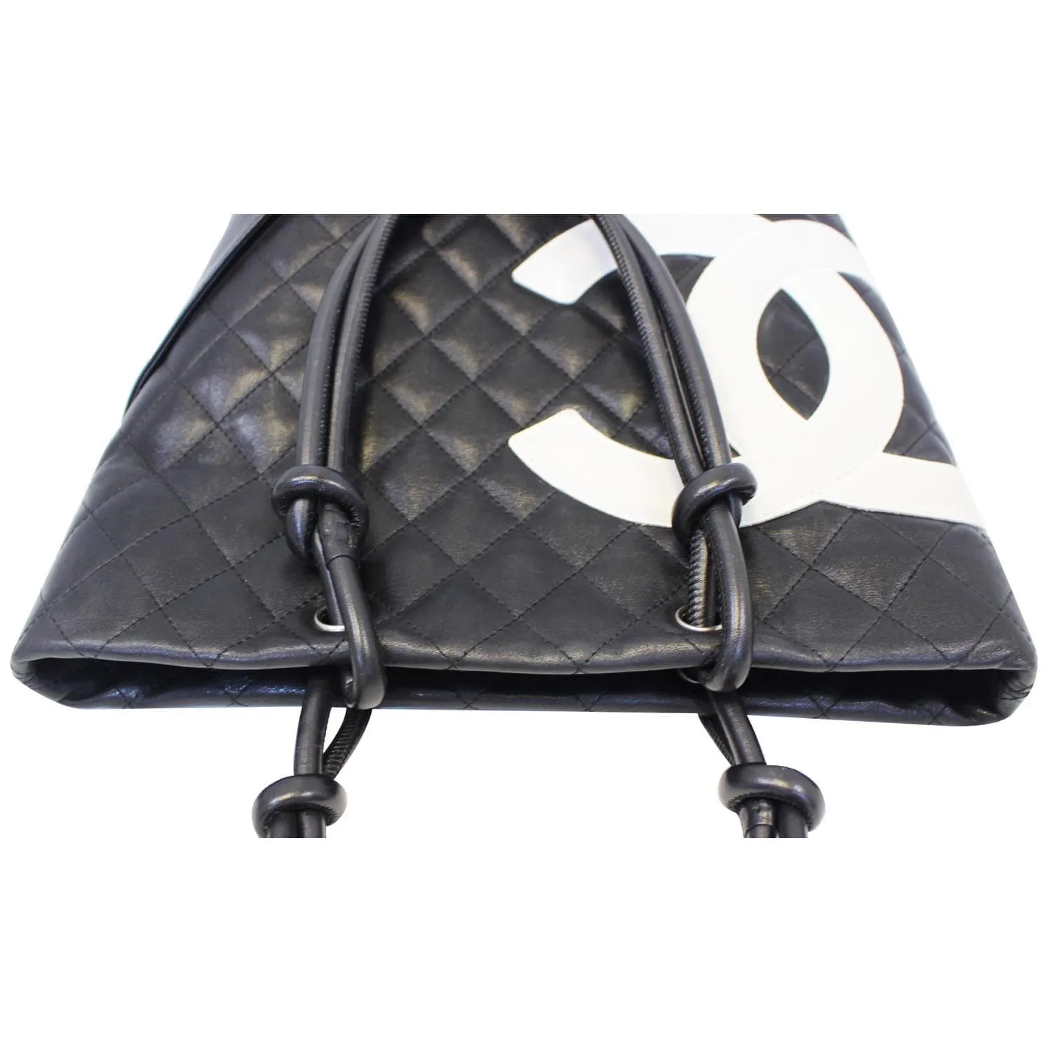 CHANEL Cambon Small Quilted Leather Tote Bag Black