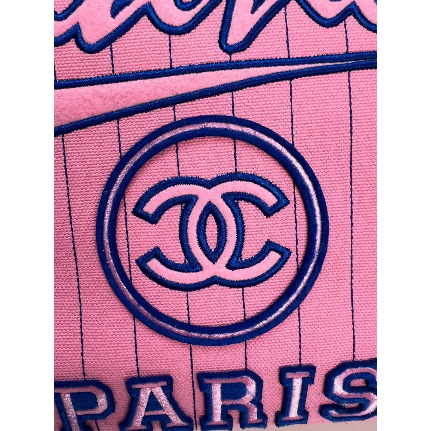 Chanel Canvas Calfskin Striped Medium Deauville Pink Tote
