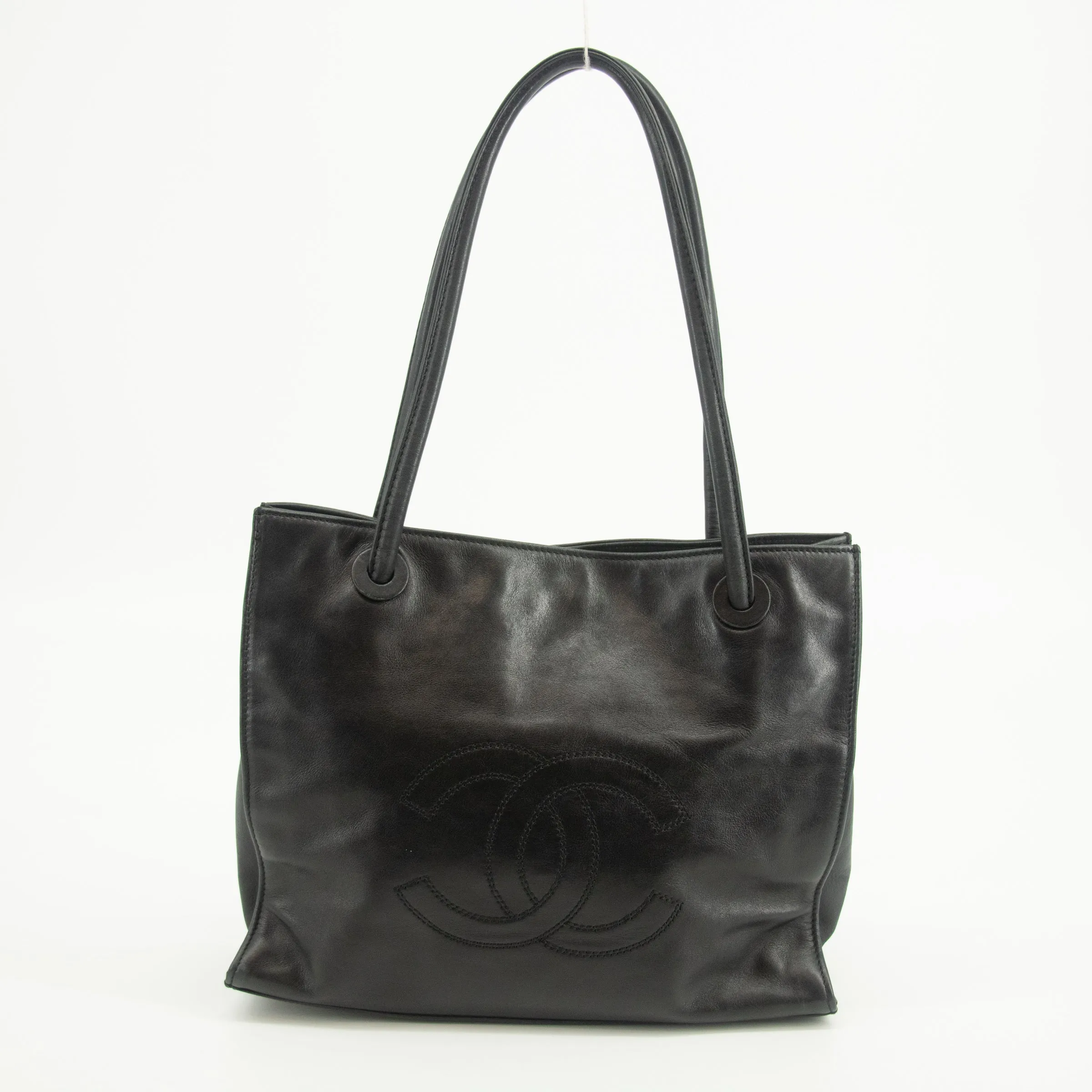Chanel CC Lambskin Black Shopping Tote Bag #2569