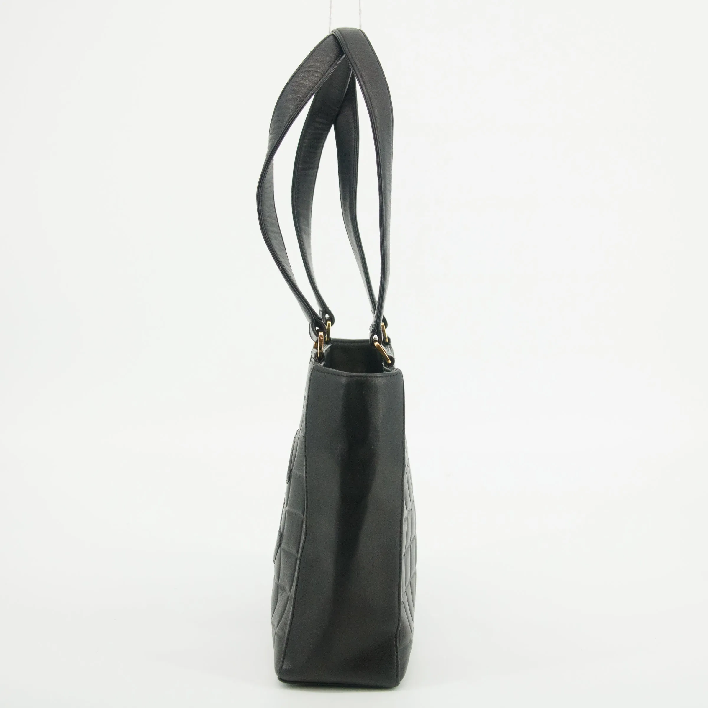 Chanel Chocolate Bar Black Lambskin Tote Bag 2 Series #2939