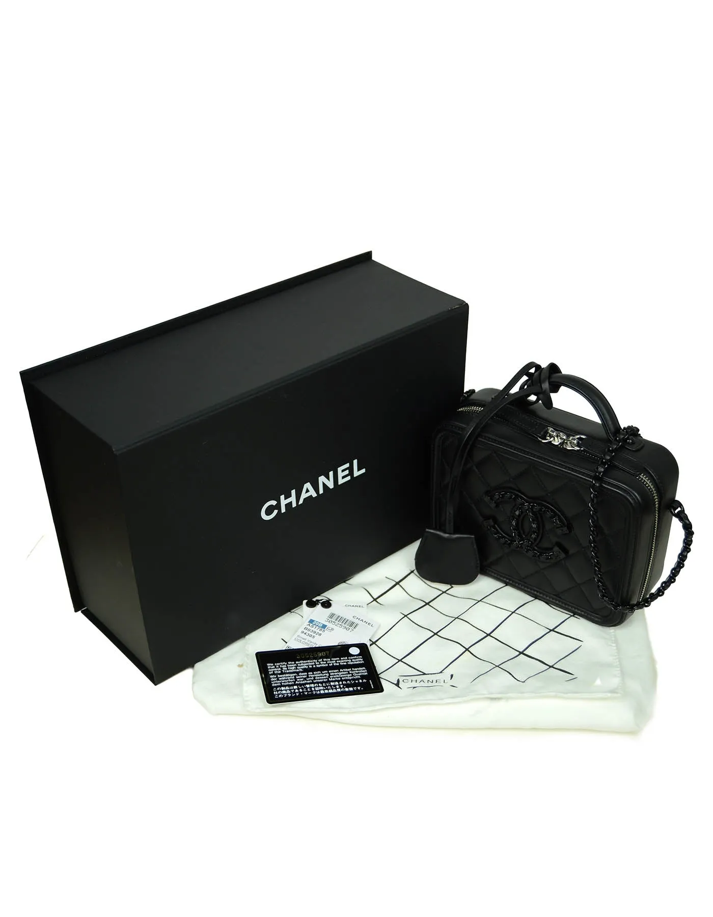 Chanel Incognito SO BLACK Small CC Filigree Vanity Case Crossbody Bag