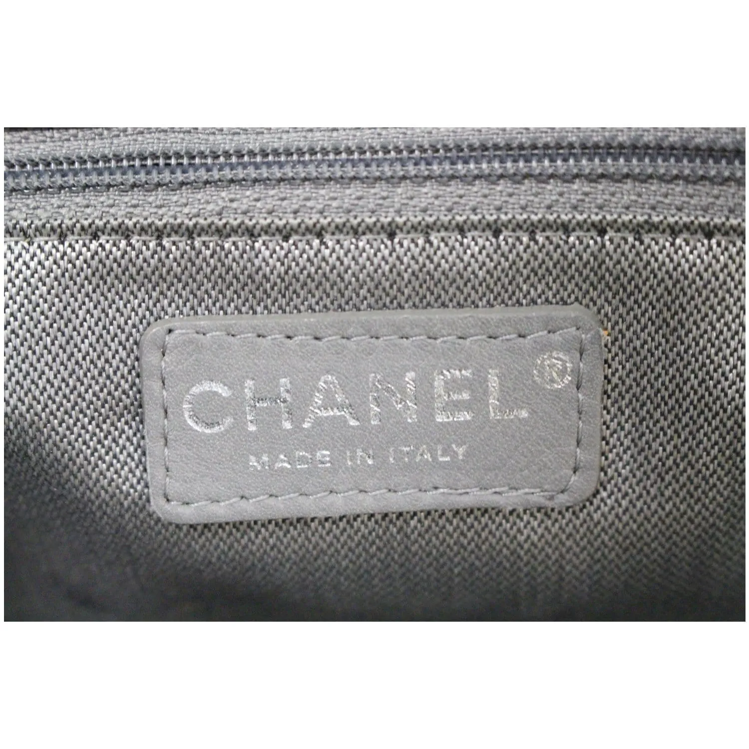 CHANEL Large CC Chain Lambskin Tote Shoulder Bag Cream