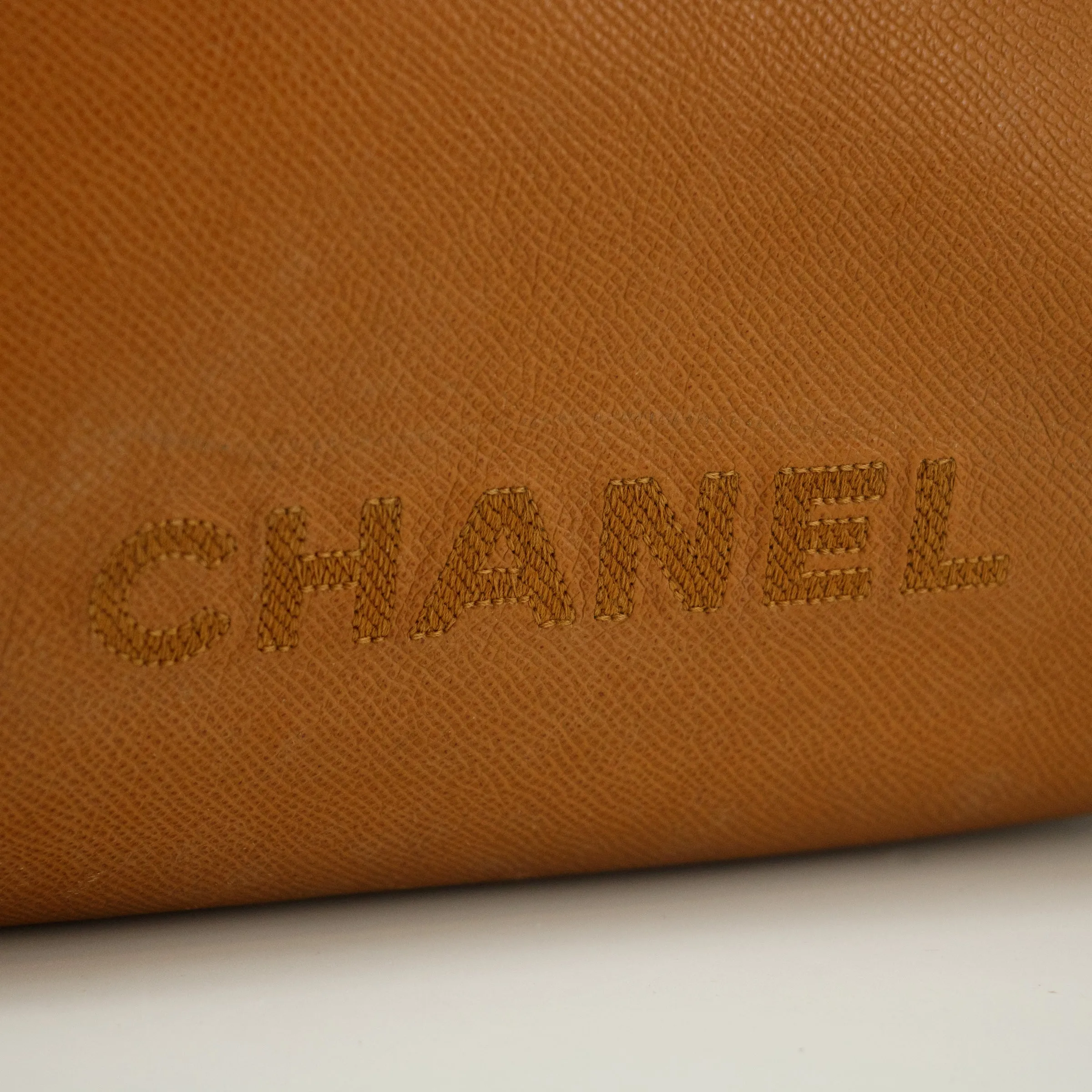 Chanel Logo Caviar Tote Tan Leather Bag  #2996