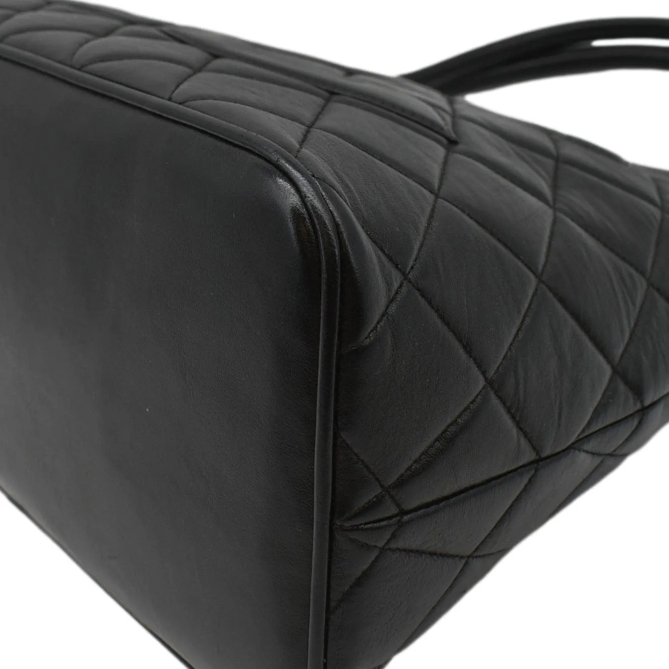 CHANEL Medallion Quilted Caviar Leather Tote Bag Black