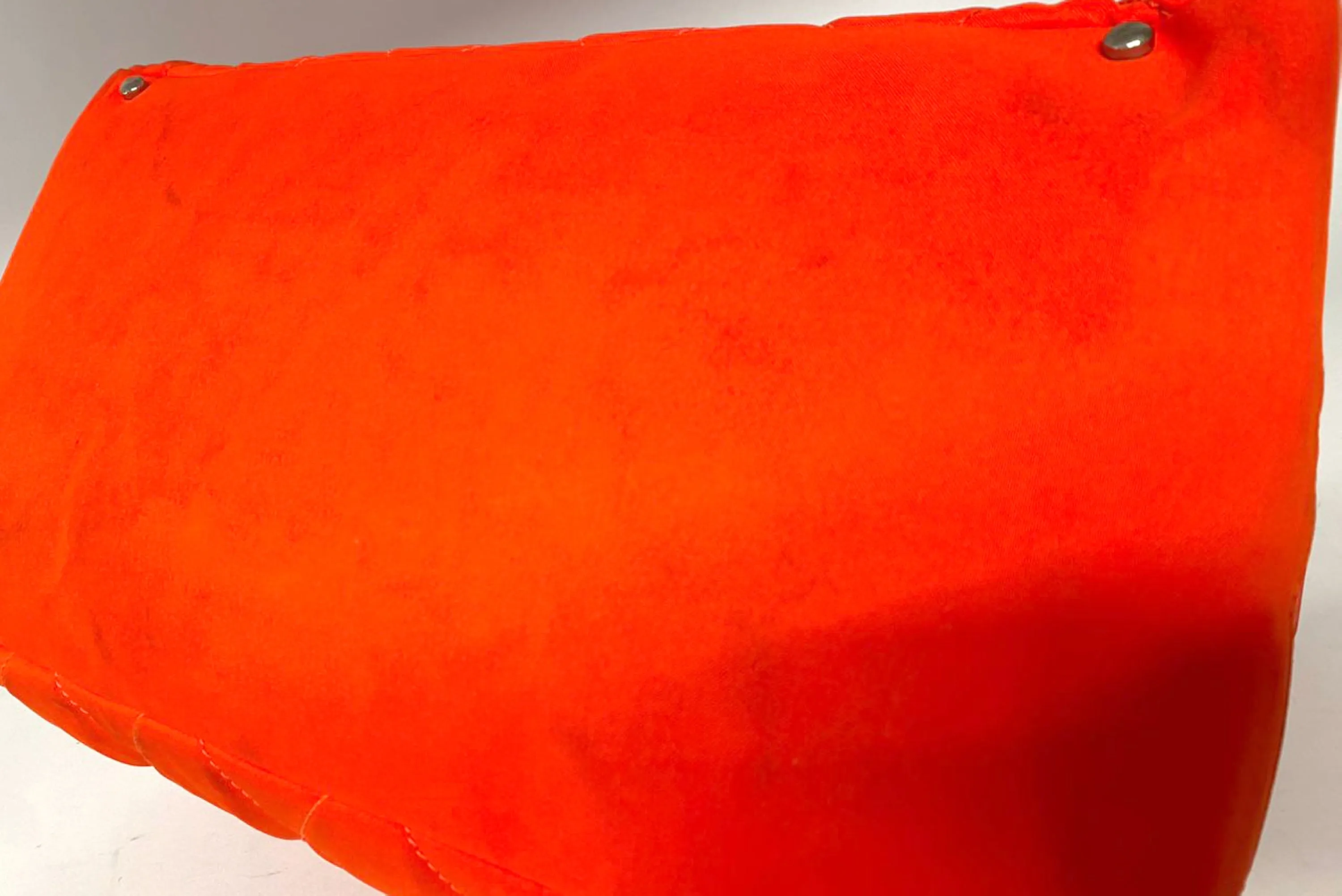 CHANEL PARIS BIARRITZ NEON ORANGE NYLON BOWLER BAG (1221xxxx), WITH CARD