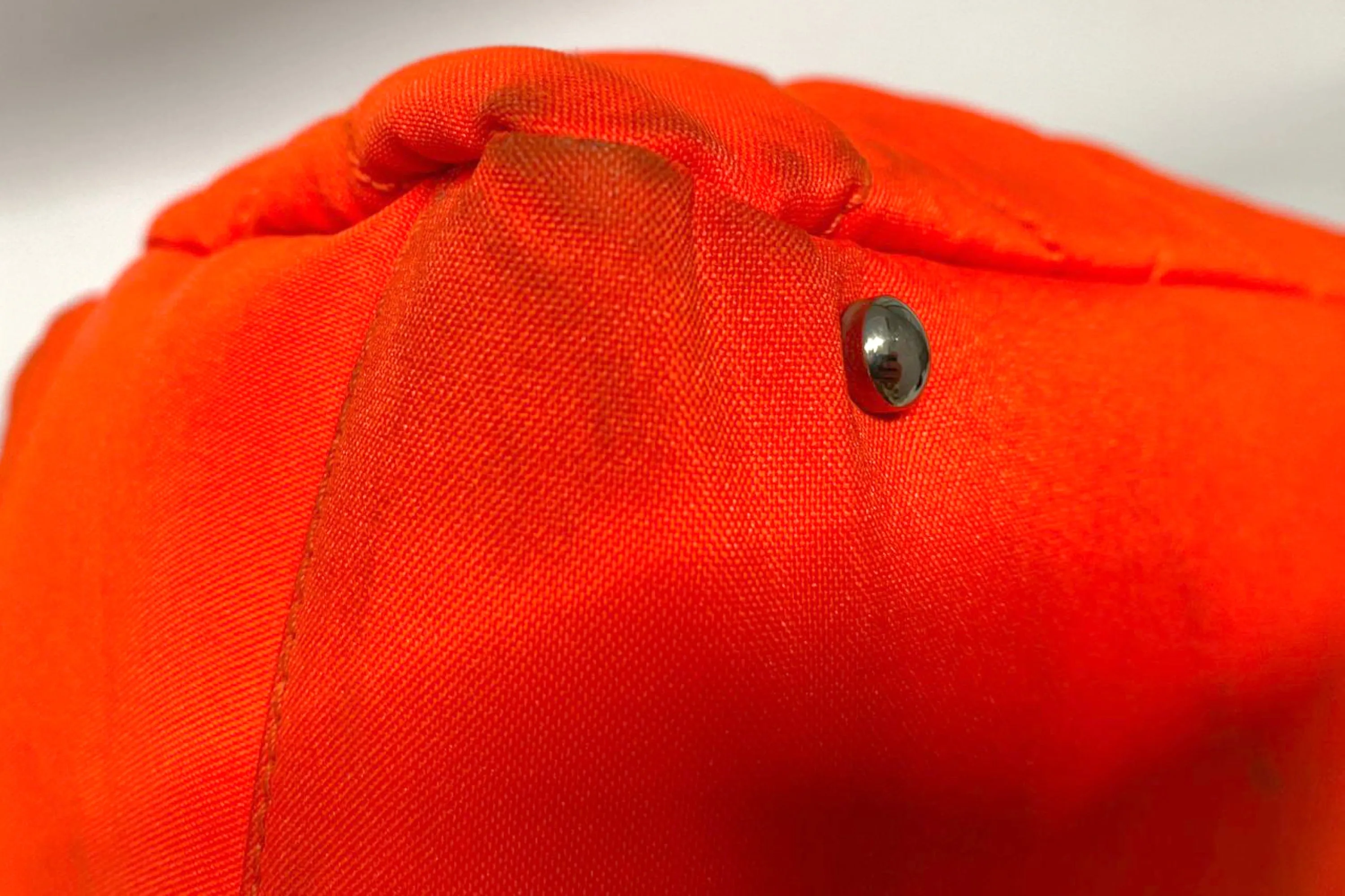 CHANEL PARIS BIARRITZ NEON ORANGE NYLON BOWLER BAG (1221xxxx), WITH CARD