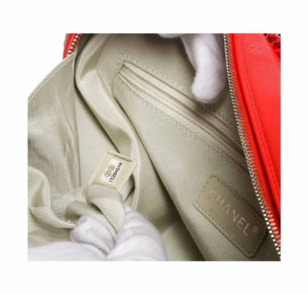 Chanel Red Quilted Bowler Bag