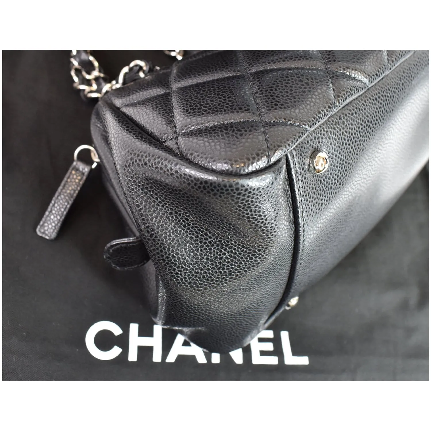 CHANEL Timeless CC Quilted Caviar Leather Small Chain Bowler Bag Black - 15% OFF