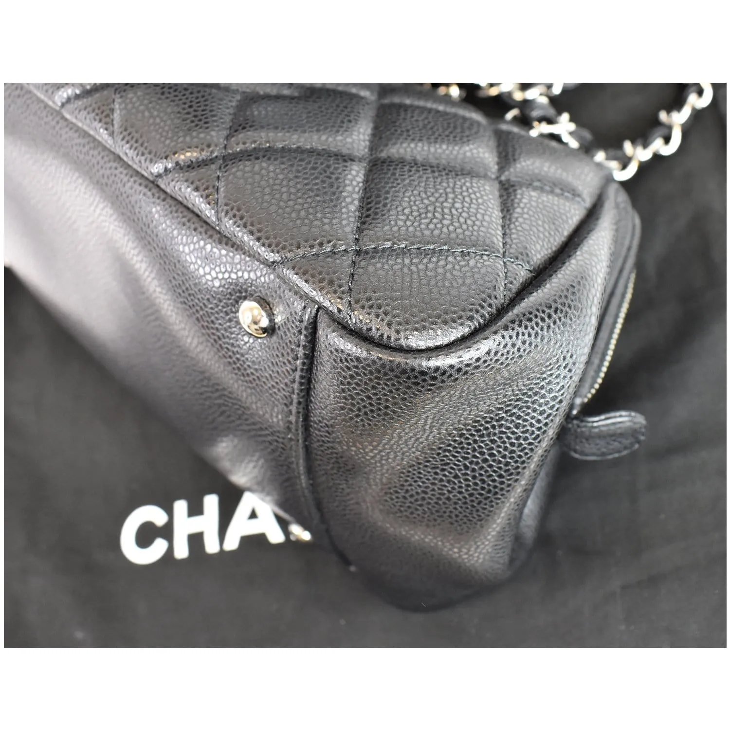 CHANEL Timeless CC Quilted Caviar Leather Small Chain Bowler Bag Black - 15% OFF