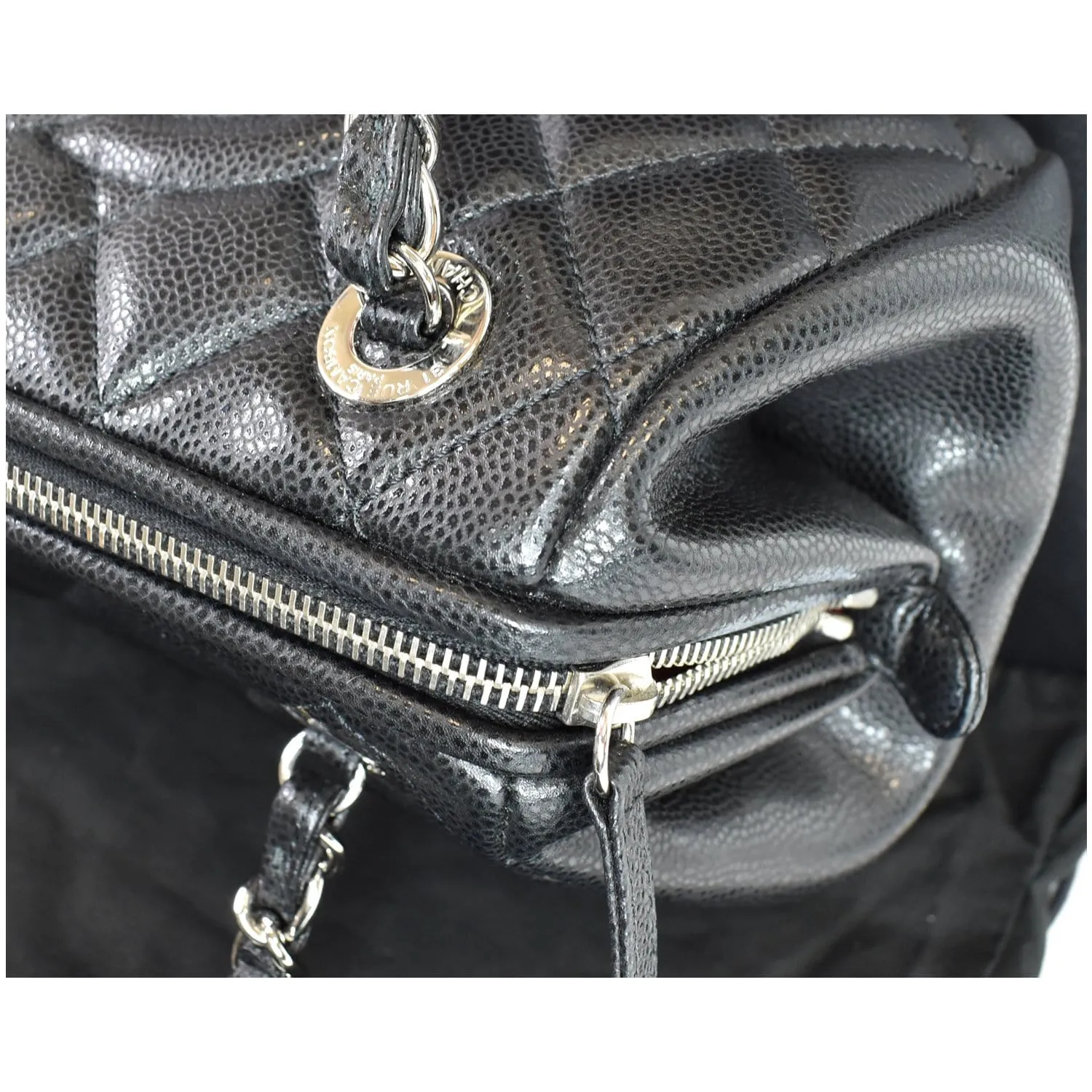CHANEL Timeless CC Quilted Caviar Leather Small Chain Bowler Bag Black - 15% OFF