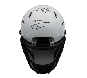Charles and Thomas Signed Longhorns Speed Auth White Gloss/Black Decal Helmet