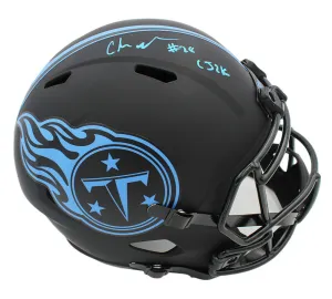 Chris Johnson Signed Tennessee Titans Speed Authentic Eclipse Helmet w- "CJ2K"