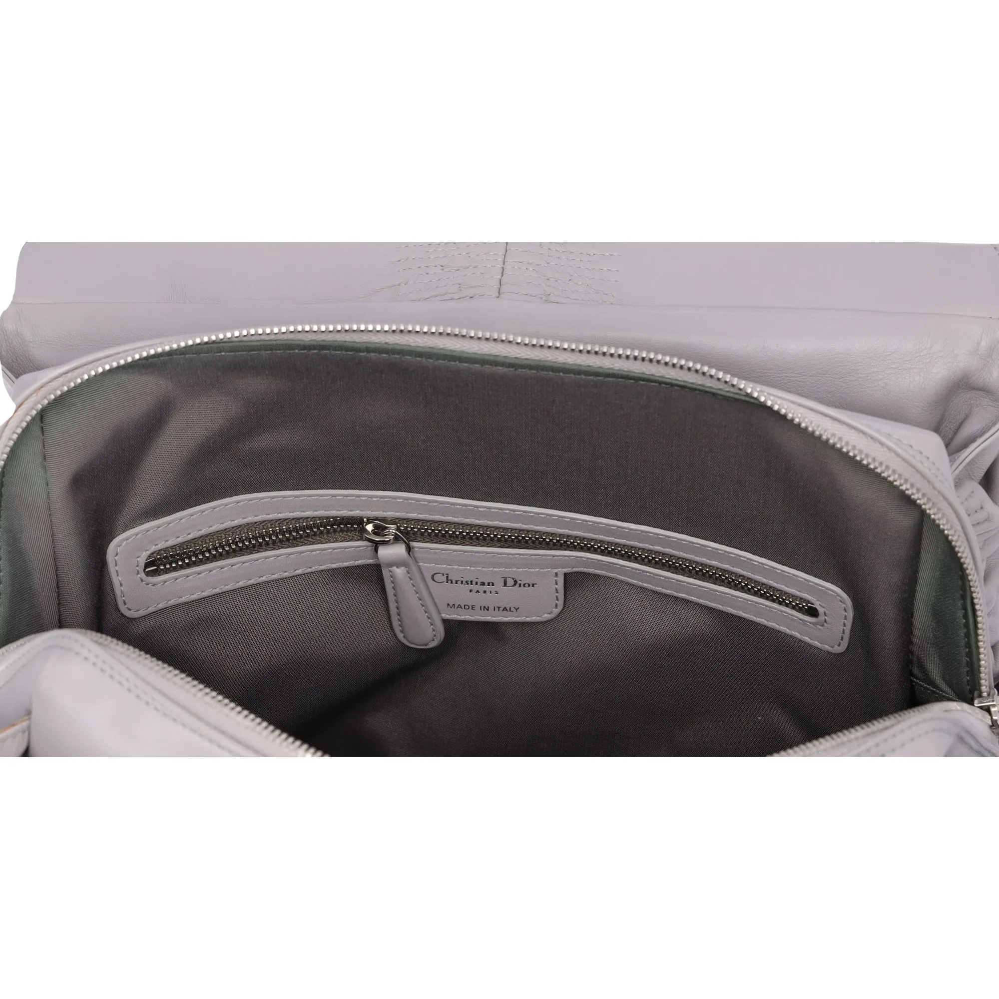 Christian Dior Karenina Handbag North South Tote Gray Leather