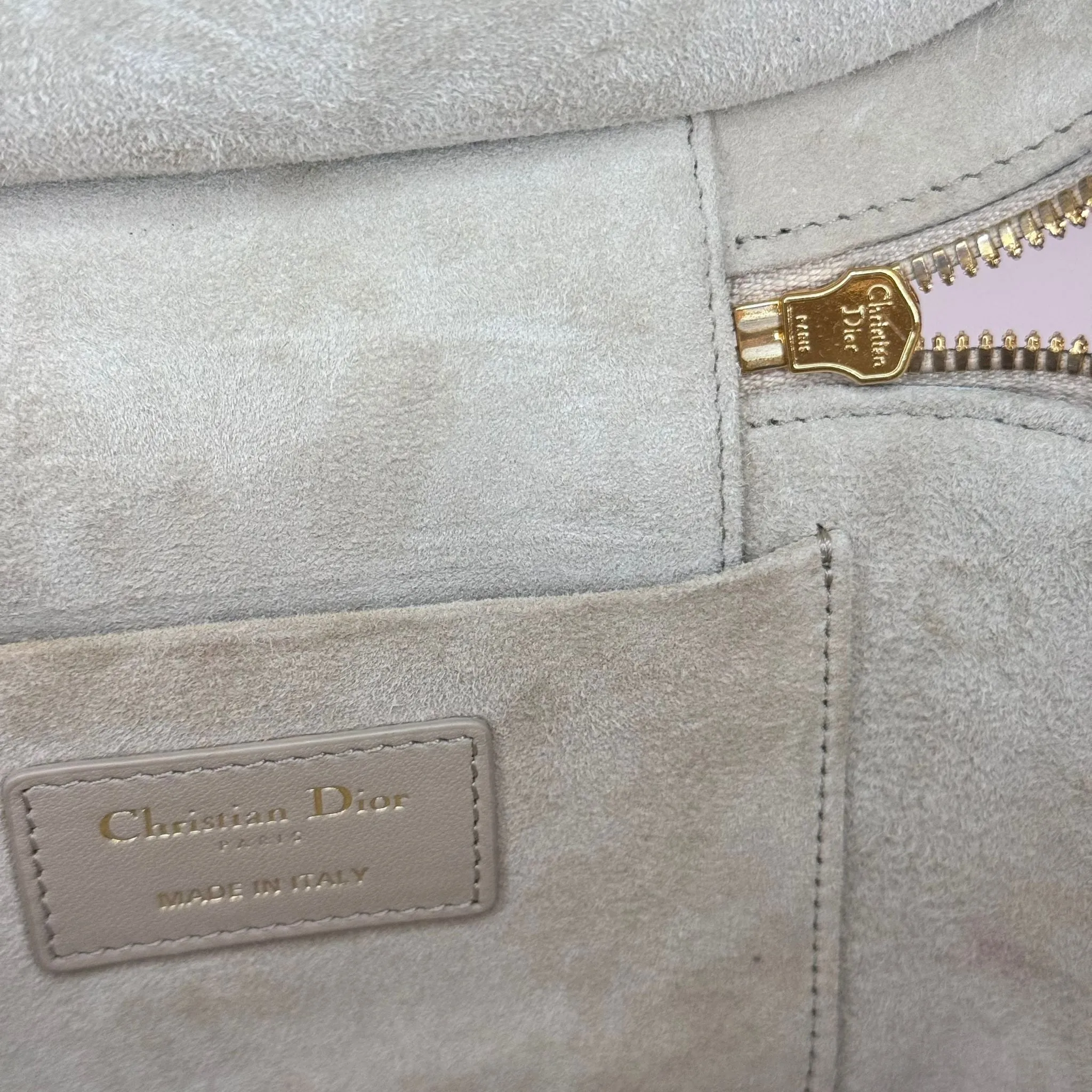 CHRISTIAN DIOR Small Lambskin Cannage Dior Travel Vanity Case, Rose des Vents