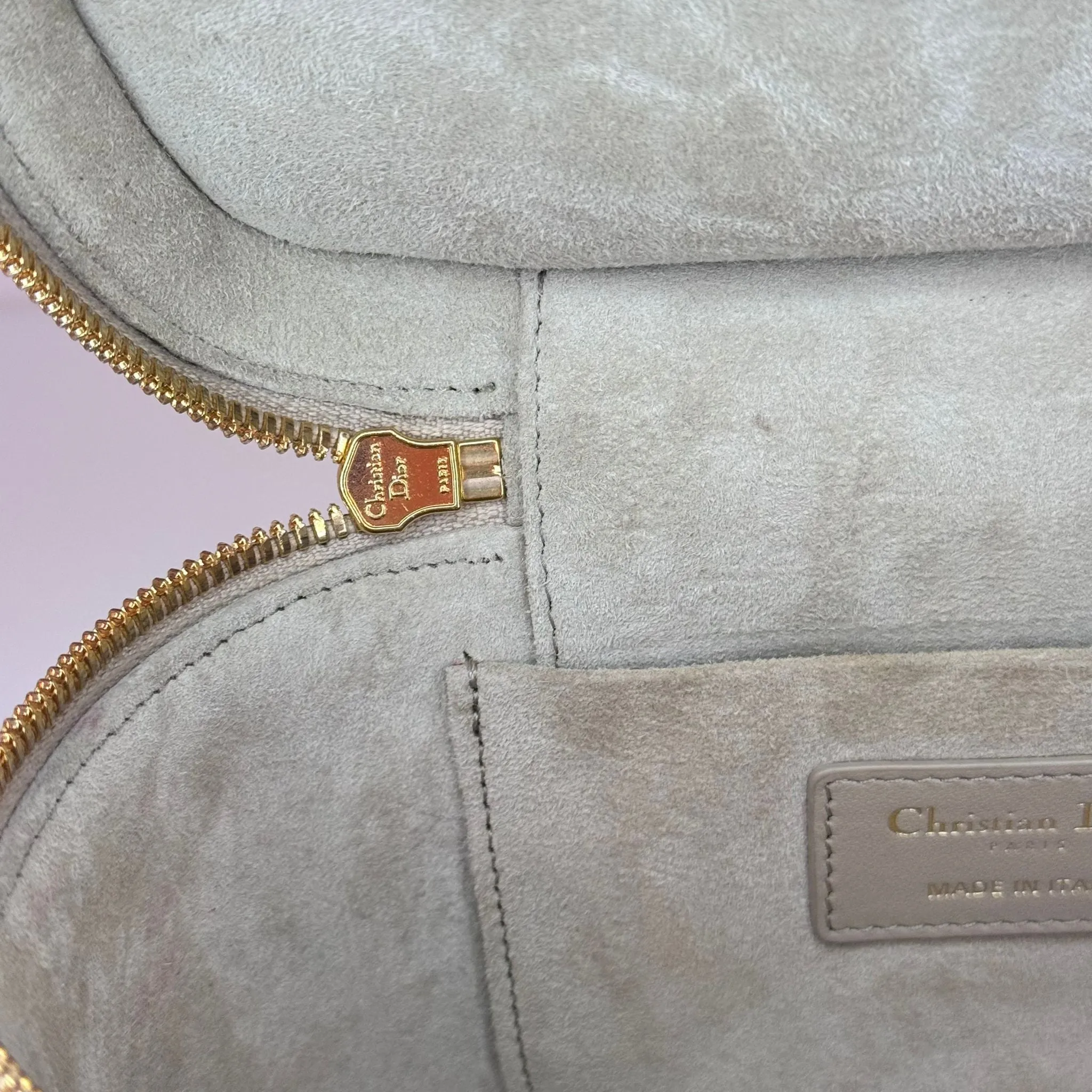 CHRISTIAN DIOR Small Lambskin Cannage Dior Travel Vanity Case, Rose des Vents