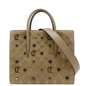 CHRISTIAN LOUBOUTIN Paloma Medium Leather Tote Bag Brown