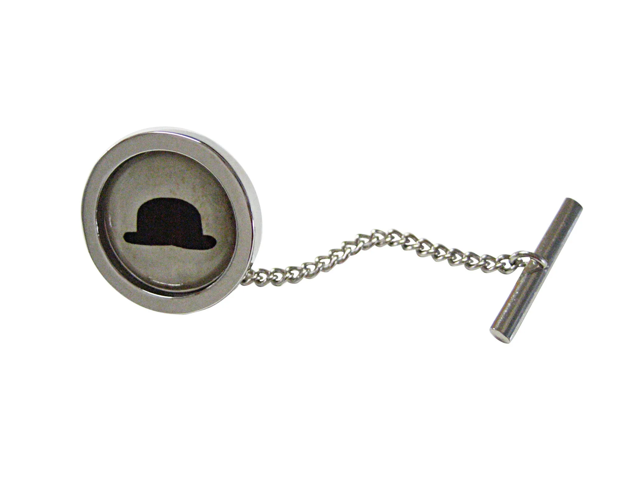 Circular Round Bowler Hat Design Tie Tack
