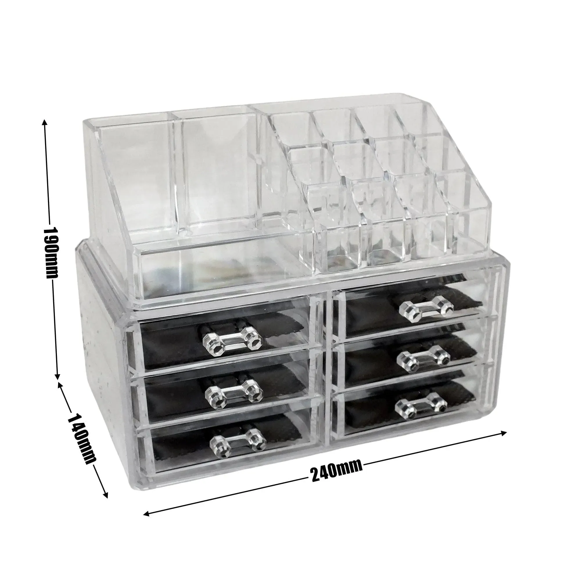 Clear Acrylic 6 Drawer Cosmetic Organiser Make Up Storage Box
