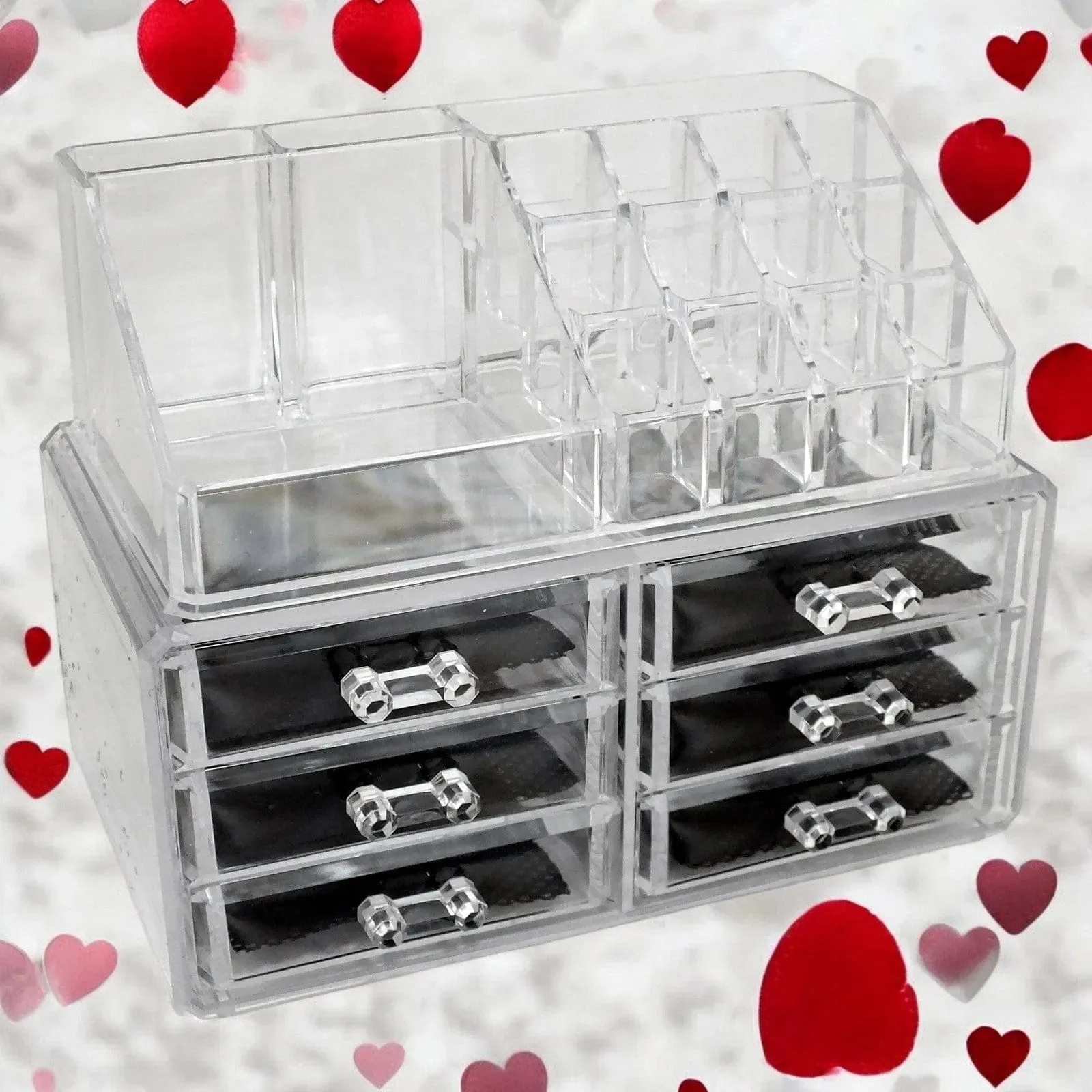 Clear Acrylic 6 Drawer Cosmetic Organiser Make Up Storage Box