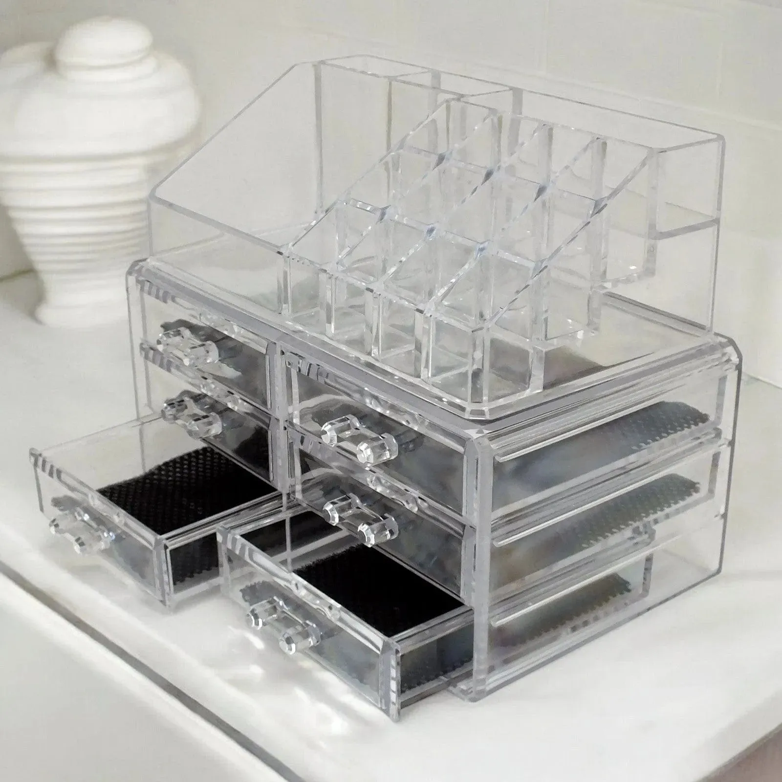Clear Acrylic 6 Drawer Cosmetic Organiser Make Up Storage Box
