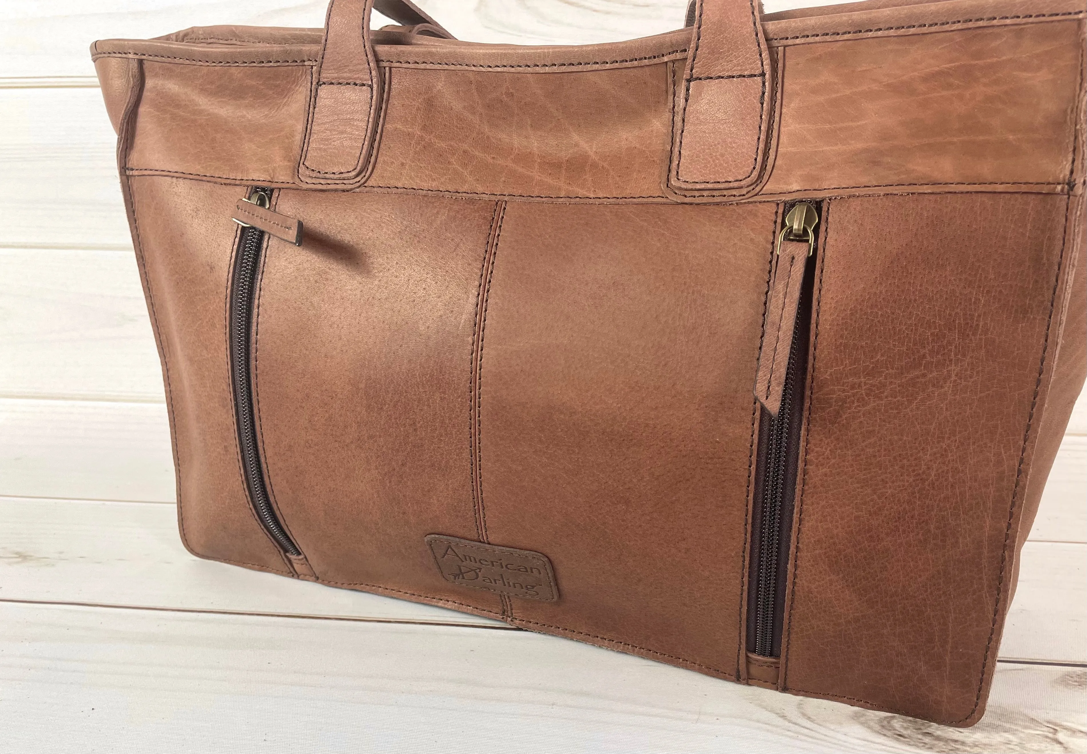 CLEARANCE! Leather Basket Weave Large Tote