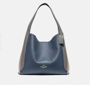 Coach Leather Colorblock Hadley Hobo Dark Denim/Multi Tote Bag NEW