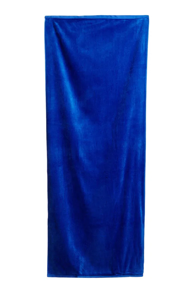 Cobalt Terry Solid Velour Beach Towel