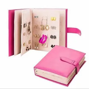 Color: Hot Pink - Jewelry Book For Your Favorite Earrings Sort, Store, Enjoy