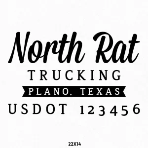Company Name Truck Decal USDOT, 2 Pack