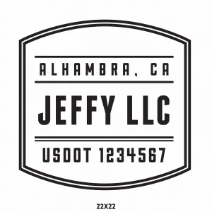 Company Name Truck Decal (USDOT Truck Lettering), 2 Pack