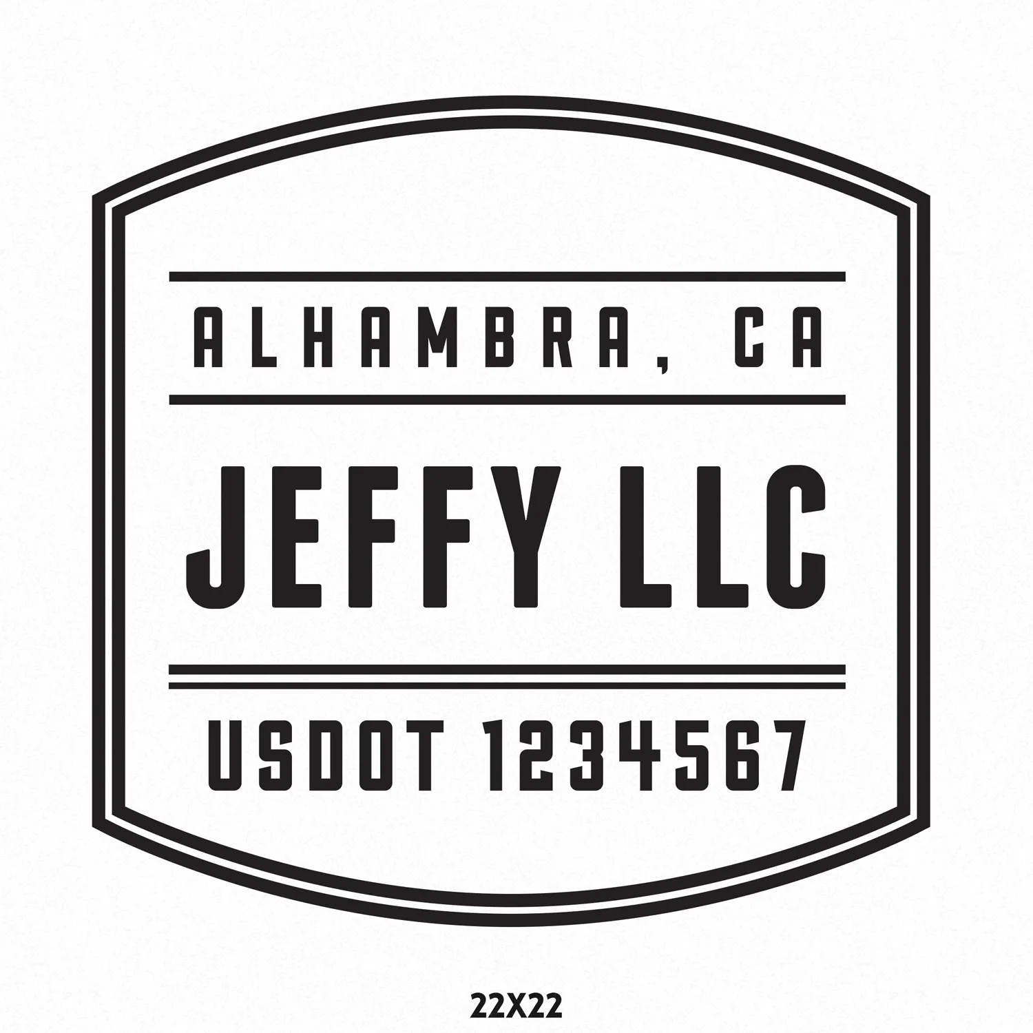 Company Name Truck Decal (USDOT Truck Lettering), 2 Pack