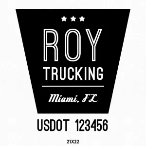 Company Truck Door Lettering With Location & USDOT Decal Sticker, 2 Pack