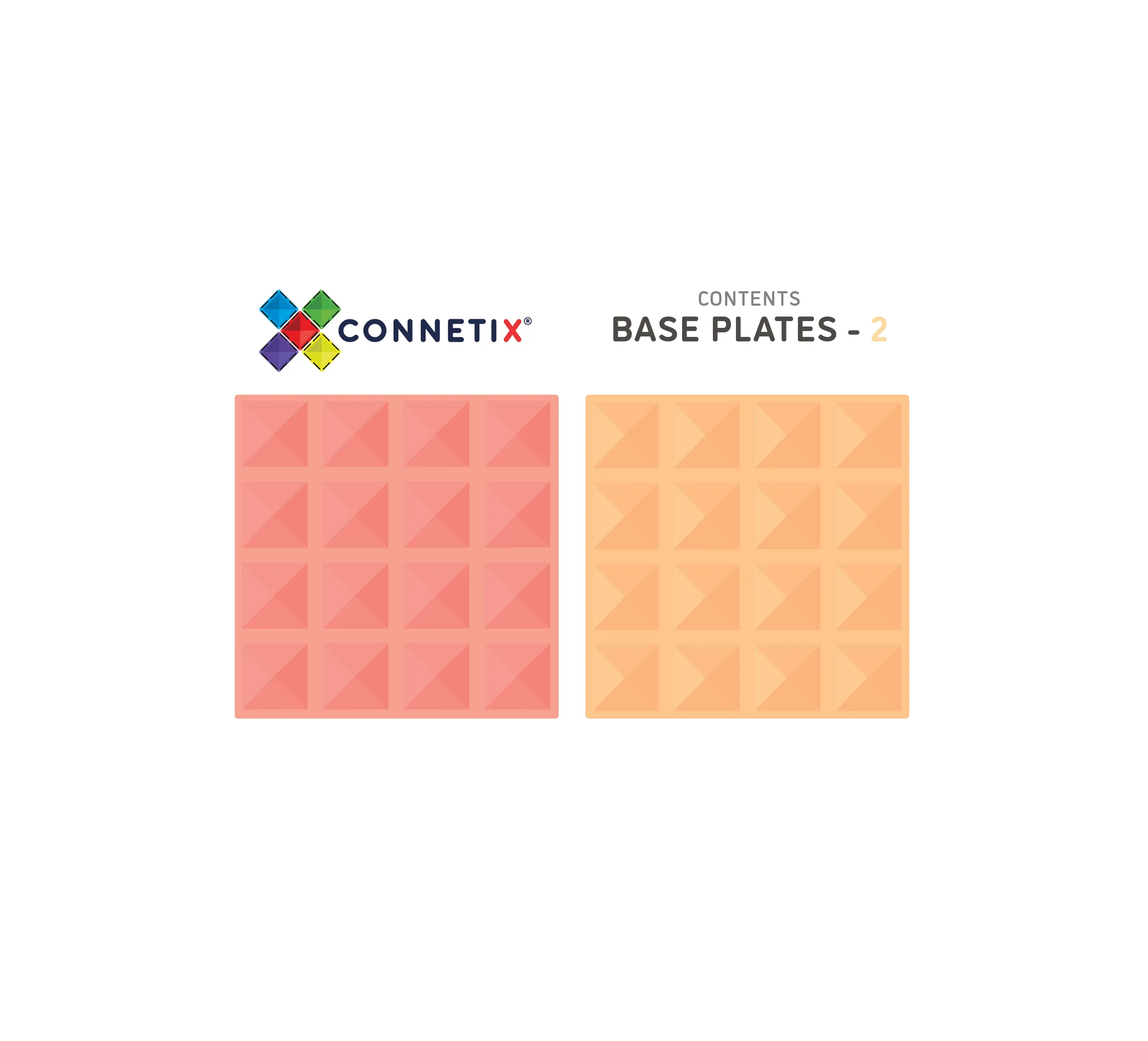 Connetix Base Plates - Peach   Lemon