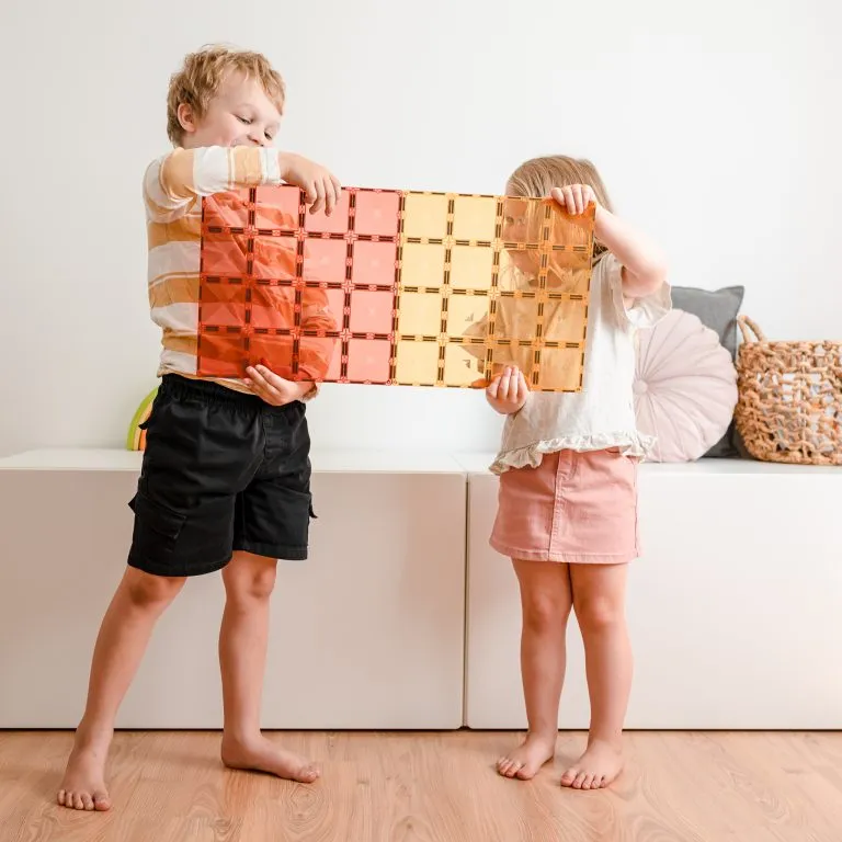 Connetix Base Plates - Peach   Lemon