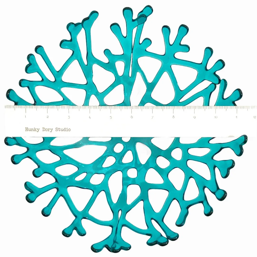 Coral Branch Bowl | Large Aqua  Glass