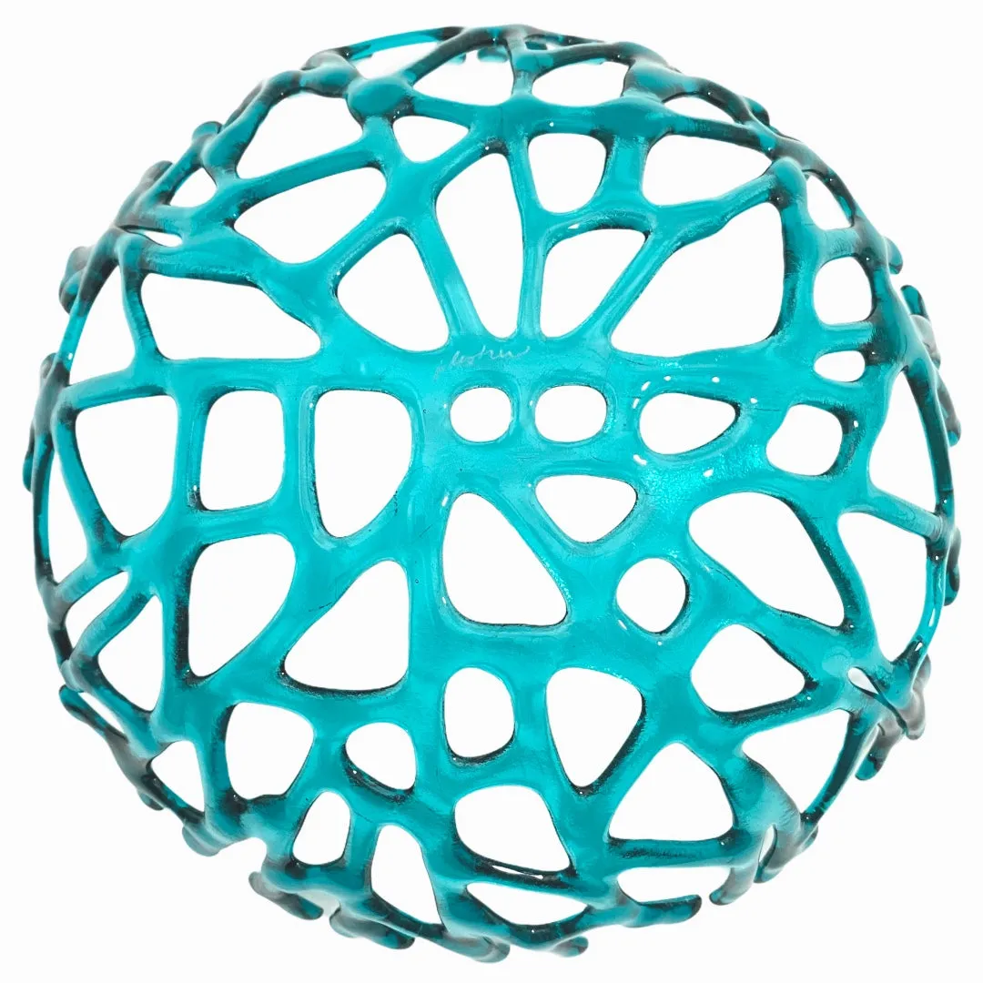 Coral Branch Bowl | Large Aqua  Glass