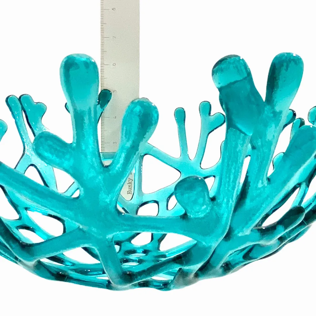 Coral Branch Bowl | Large Aqua  Glass