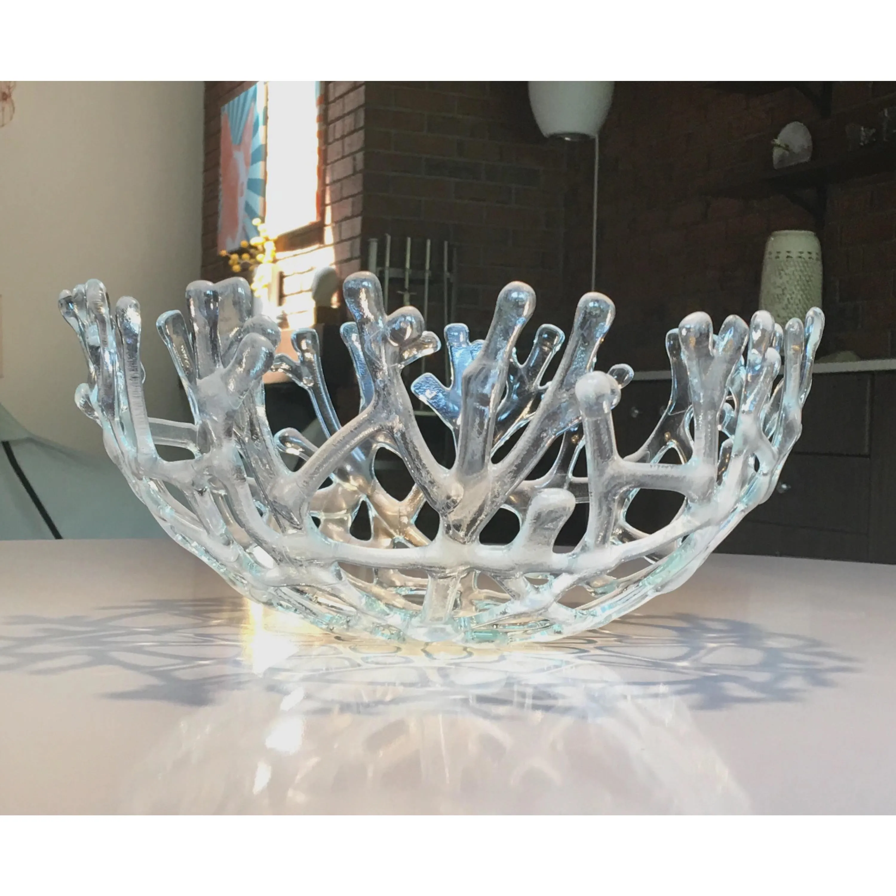 Coral Branch Bowl | Large Clear Glass