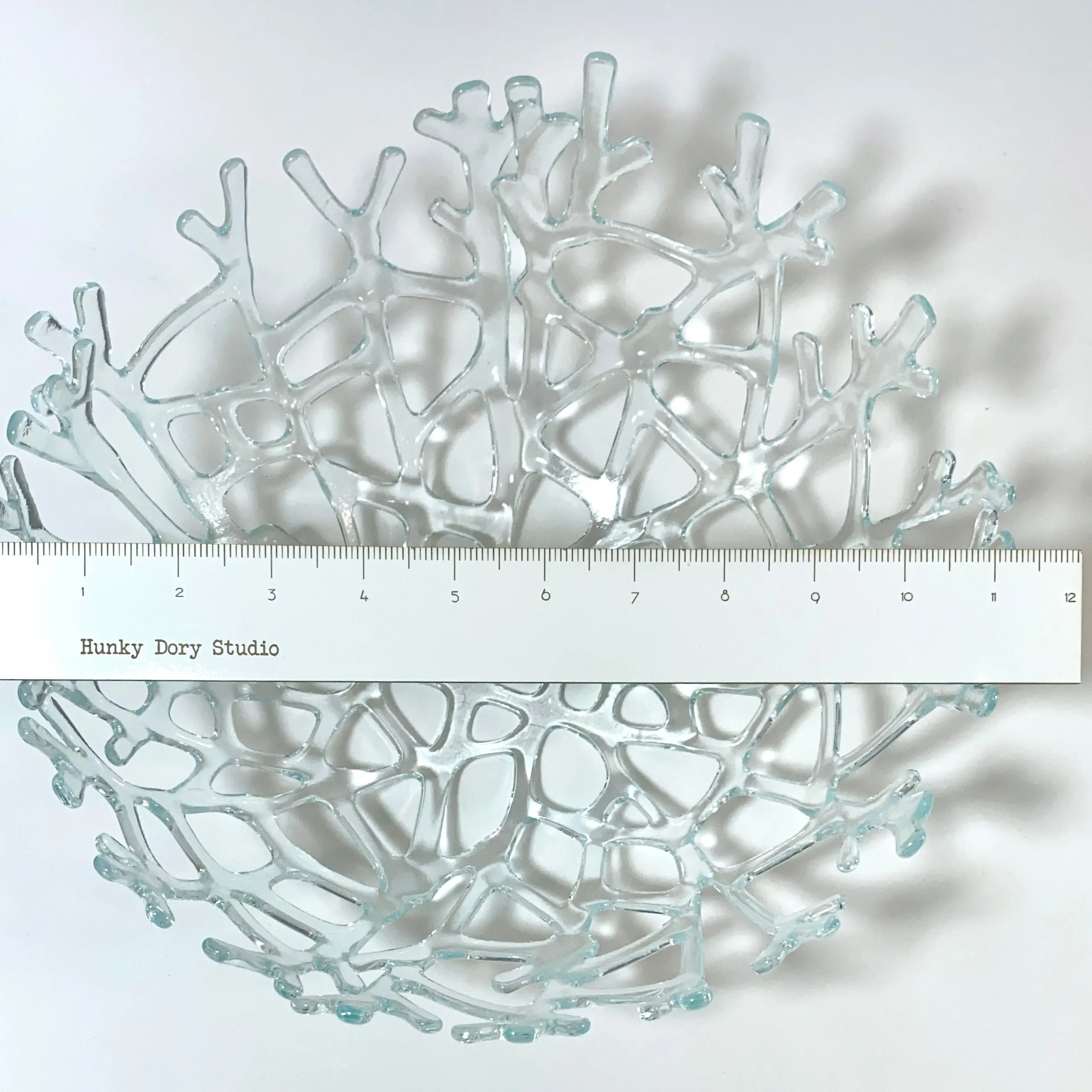 Coral Branch Bowl | Large Clear Glass