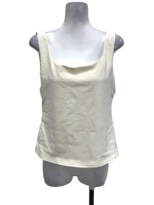 Cream Sleeveless Scoop Neck Top OSN
