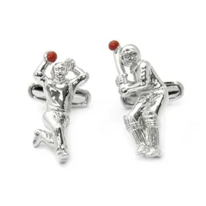 Cricket Bowler Ball Batsman Cufflinks