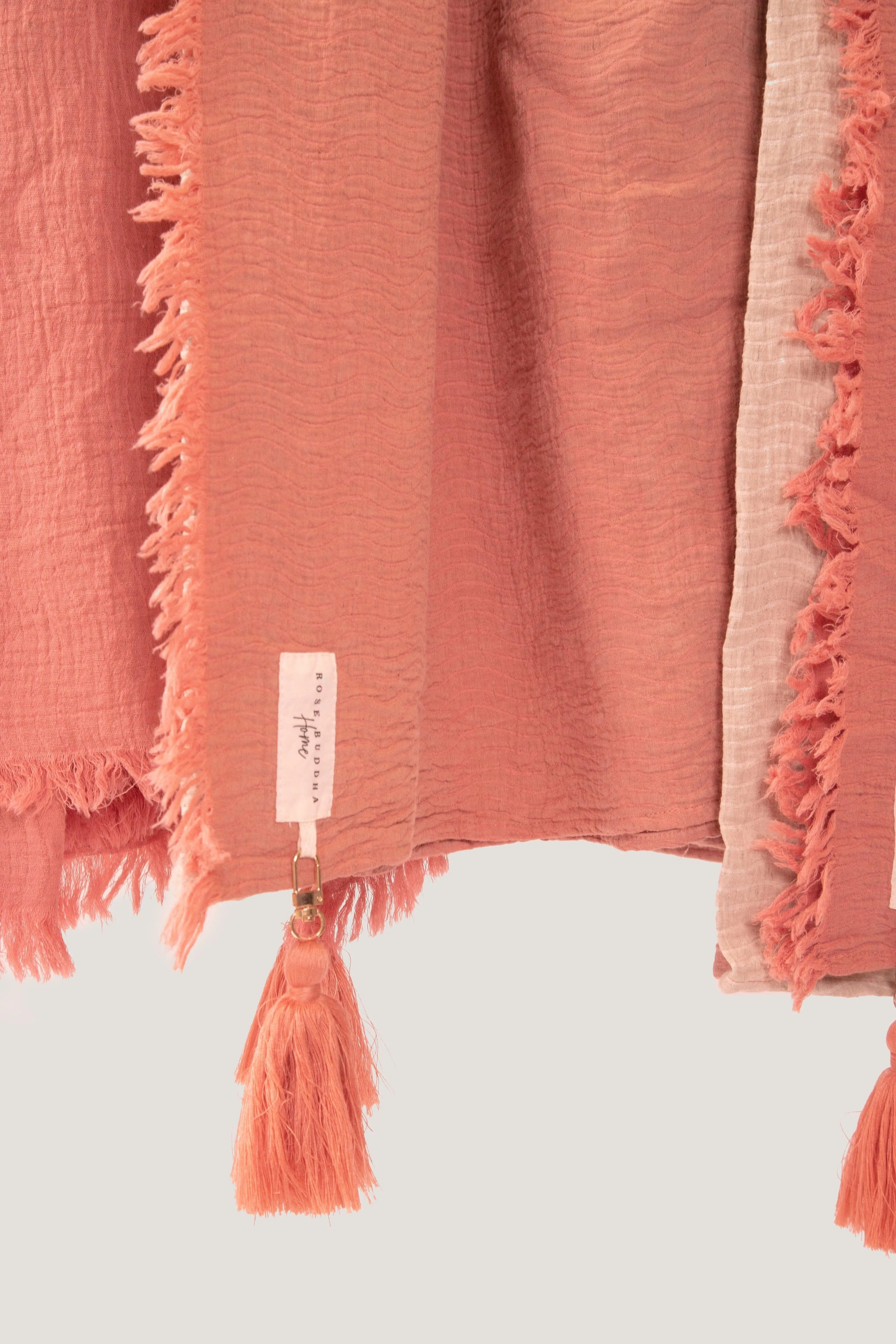 Crinkled Linen Dip-Dye Throw Blanket