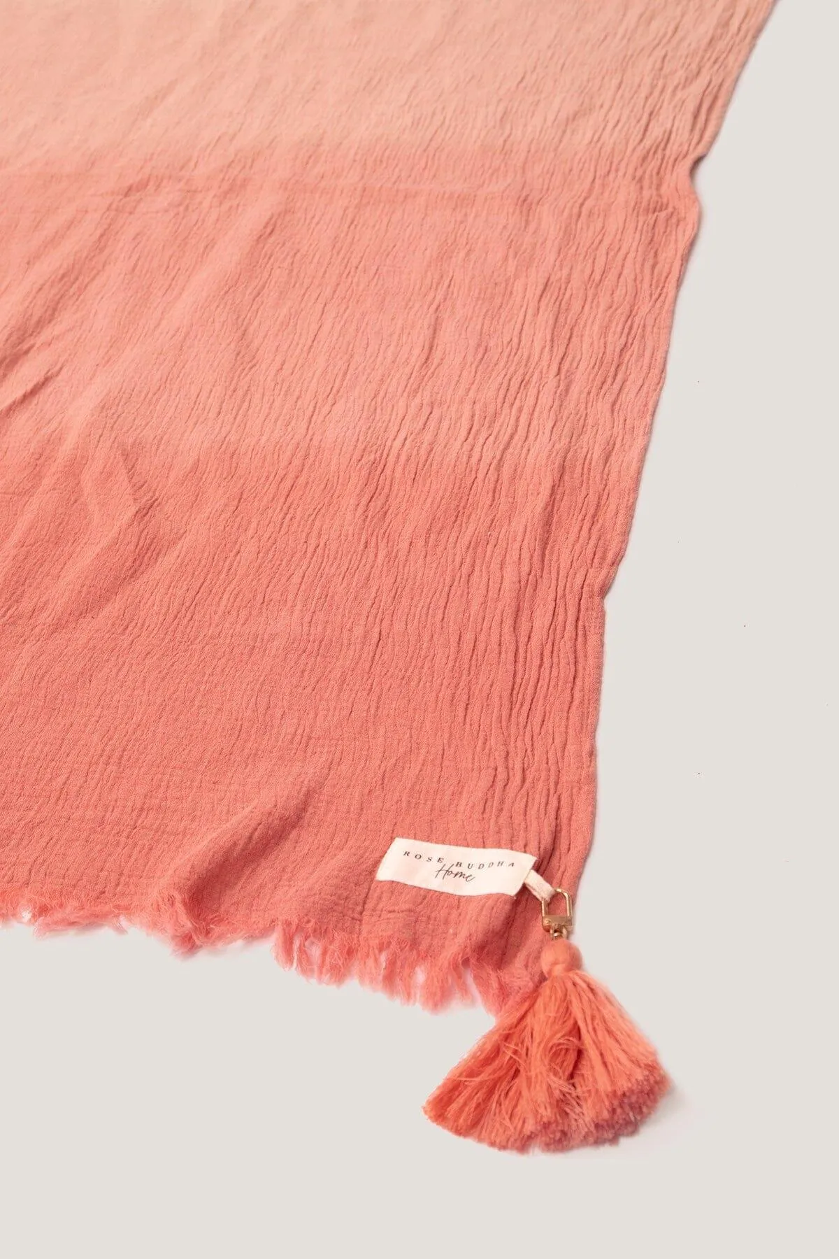 Crinkled Linen Dip-Dye Throw Blanket