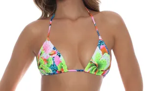 Crystallized Seamless Triangle-Crystallized Seamless Wavy Ruched Back Tie Side Bikini ::RET