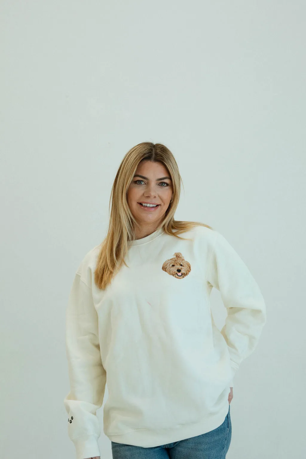 Custom Embroidered Sweatshirt | Ivory